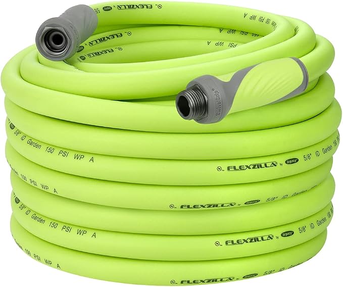 Flexzilla Garden Hose with SwivelGrip, 5/8 in. x 100 ft., ZillaGreen & Garden Hose 5/8 in. x 100 ft., Heavy Duty, Lightweight, Drinking Water Safe, ZillaGreen