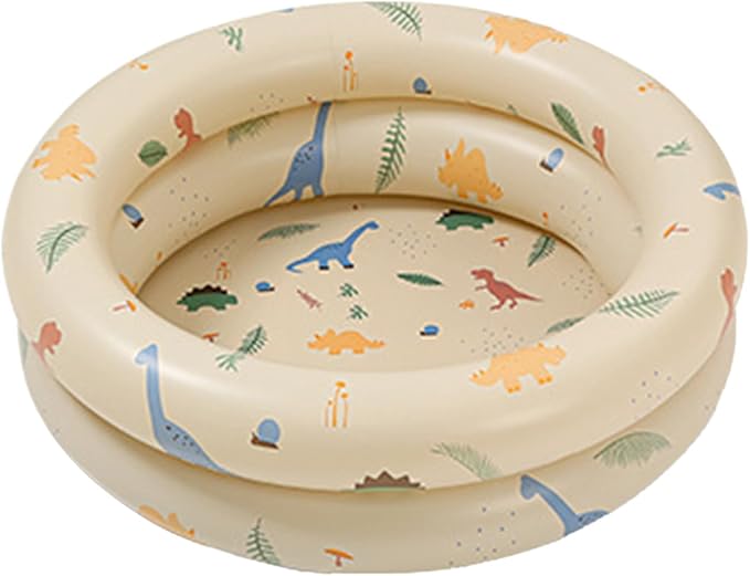 Inflatable Pool Baby Retro Blow Up Swimming Pool Family Cute Thickened Water Pool (Beige Dinosaur)