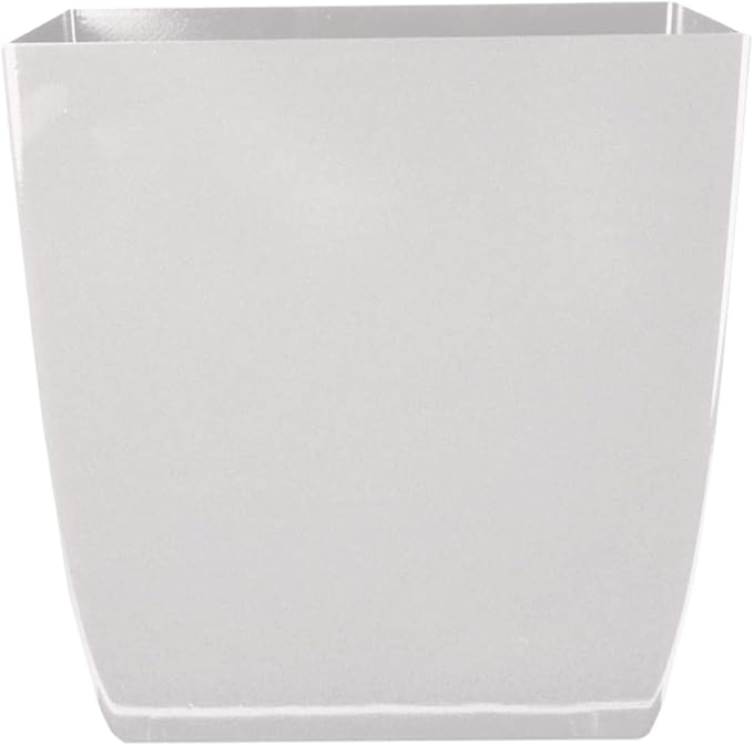 The HC Companies 8 Inch Aria Square Self Watering Planter - Plastic Plant Pot for Indoor Outdoor Plants Flowers Herbs, Glossy White