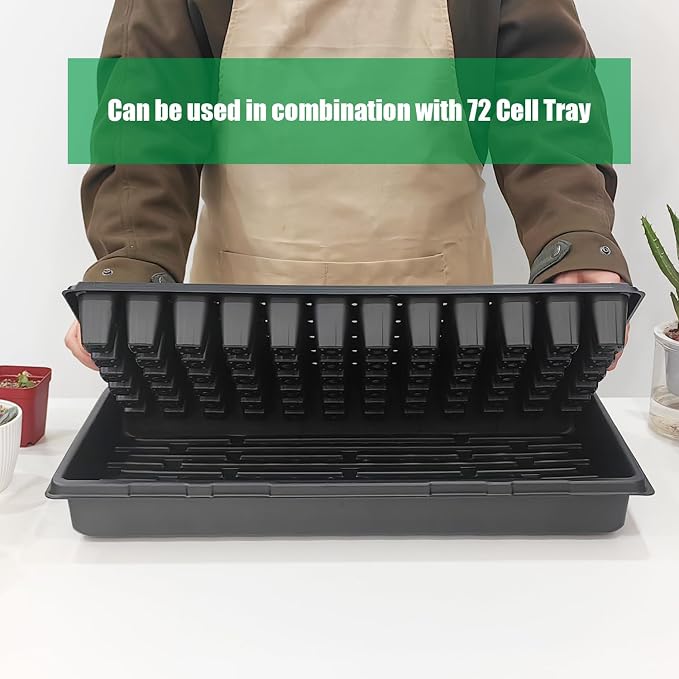 RooTrimmer 18-Pack 1020 Seedling Trays with Holes - Extra Strength Heavy Duty,10" x 20", Reusable 1020 Nursery Trays for Seed Germination, Plant Propagation, Garden Seed Starter and Microgreens