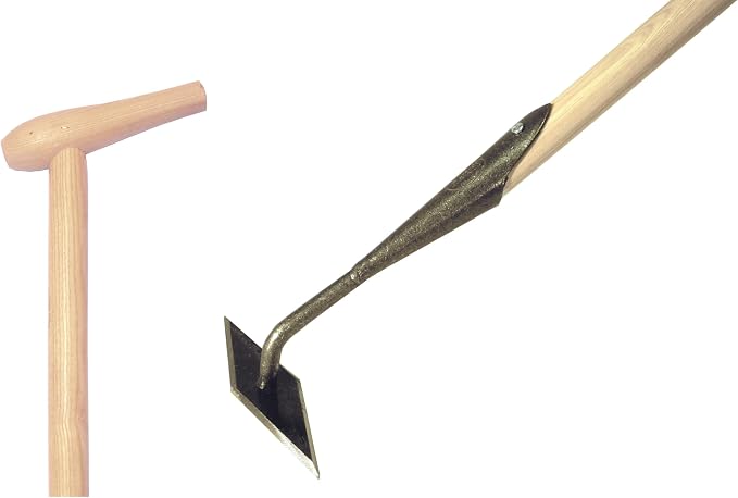 Dewit Diamond Hoe with P-Grip Handle-Long Handle Garden Hoe with Forged Steel Diamond Head – 4 Sharp Edges – Weed Without Bending – Push & Pull Action - Head: 2" L x 8" W; Total 74" L; 3.5lbs