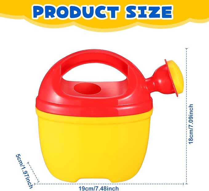 Lenwen 6 Packs Plastic Watering Can for Kids Garden Equipment Toy Watering Pail for Girls and Boys Plant Watering Can Bath Garden Toys Gardening Beach Tools (3 Colors)