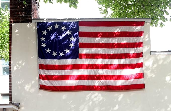 AMZFLAG American Betsy Ross Flag 2x3 ft 250 Anniversary Embroidered 13 Stars Colonial Flags Heavy Duty US United States 13 Colonies Flag with 2 Brass Grommets