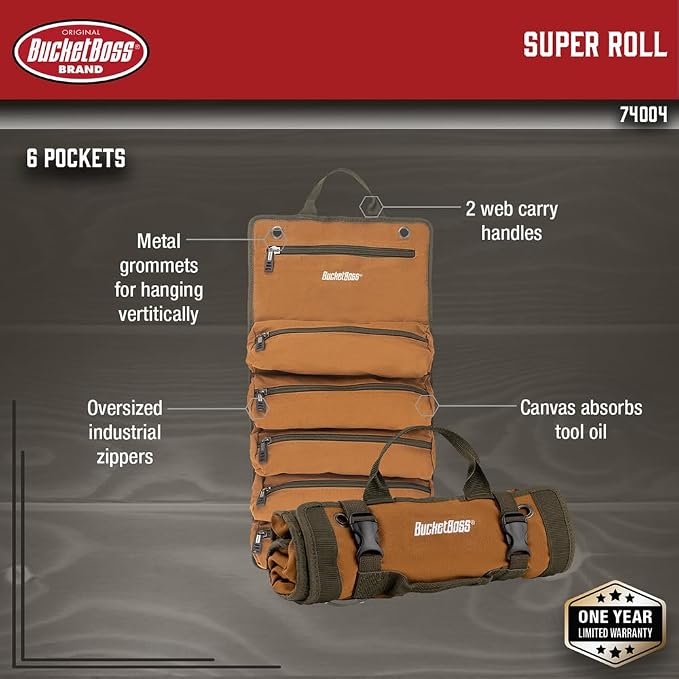 Bucket Boss - Super Roll, Tool Bags - Original Series (74004) , Brown