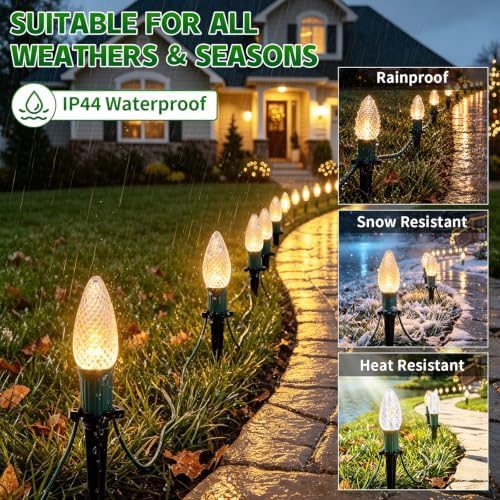 26Ft 20 C9 Led Bulbs Christmas Lights Outdoor, Christmas Pathway Lights - Image 3