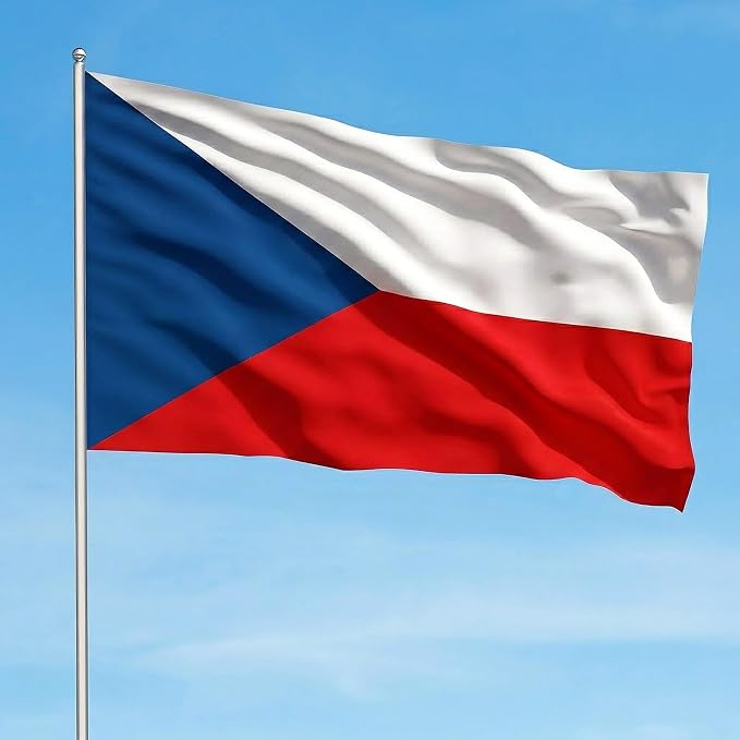 AhfuLife Czechia Flag 5ft x 3ft for Party Decor, 2 Pcs Large Czech Flag Polyester Double Side with Brass Eyelets for World Cup Garden Street Indoor Outdoor