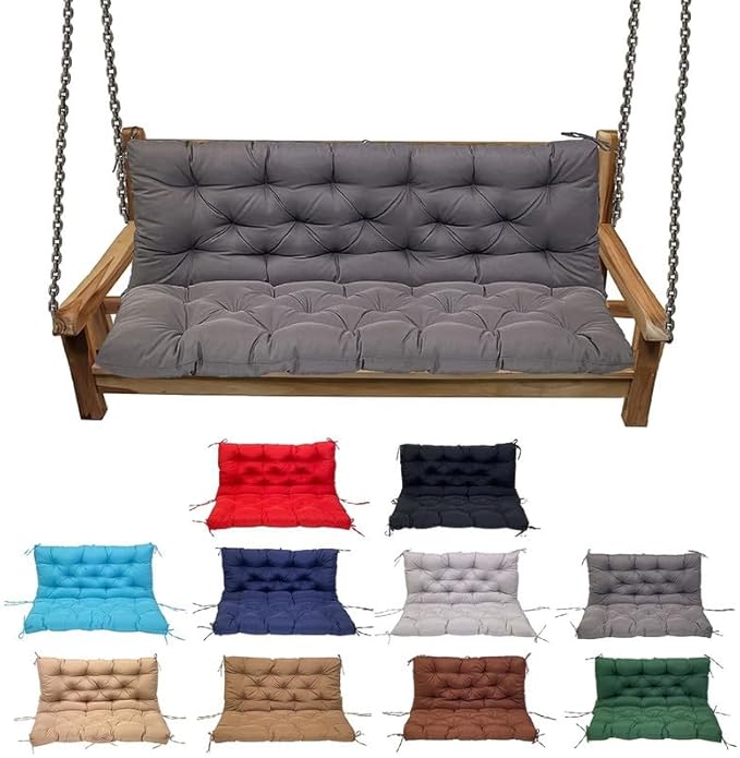 Swing Cushion Replacement Outdoor Porch Waterproof Bench Cushion 2-3 Seater Washable Bench Replacement Cushions for Outdoor Patio Porch Swing Cushions