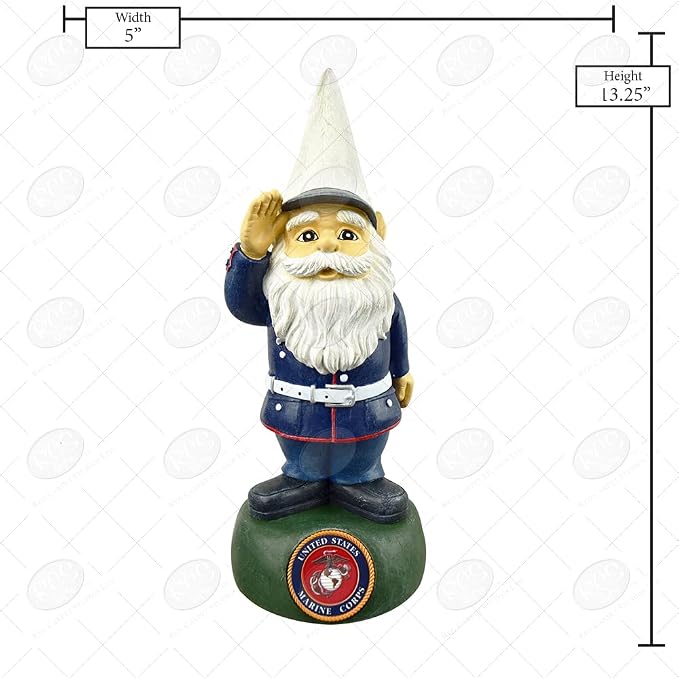 Red Carpet Studios Officially Licensed Military Garden Gnome, 13.25" Tall, United States Marines