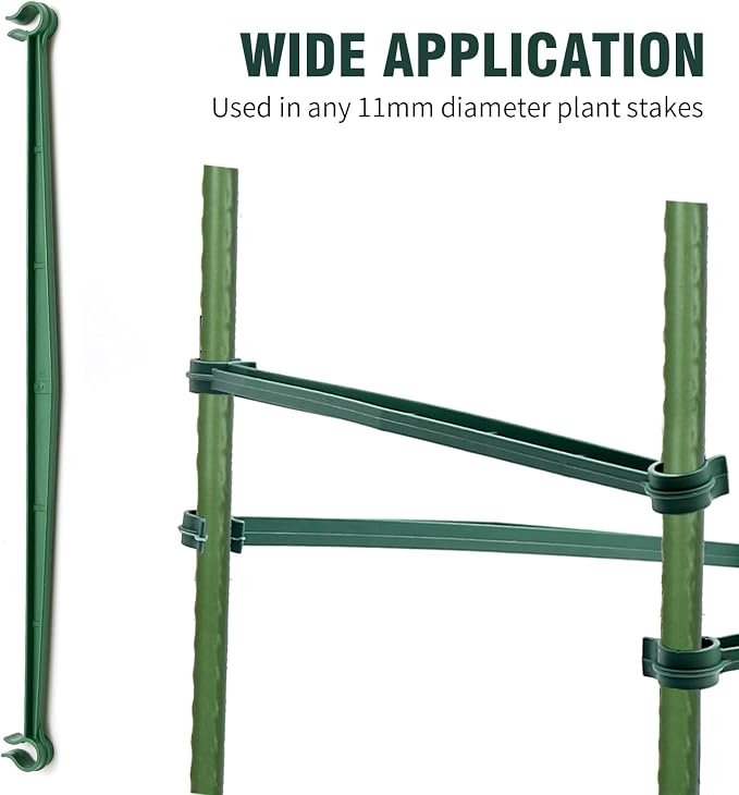 100PCS Stake Arms for Tomato Cage, 11.8 Inches Expandable Trellis Connectors, Tomato Stake Supports, 11mm Bayonet Diameter Plant Stakes for Climbing Plants, Tomatoes Stakes, Vegetables