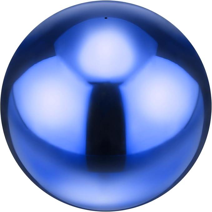 M METERXITY 1-Pack Garden Gazing Globes Ball 12 Inch 201 Stainless Steel Hollow Mirror Reflective Floating Ball for Garden/Pond/Home/Yard Outdoor Decoration [Ruby Blue]