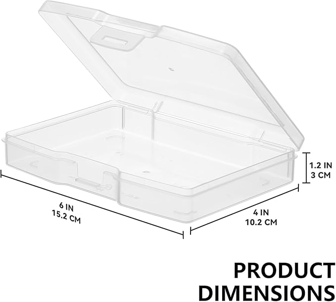 novelinks 12 Pack 4"x6" Photo Storage Boxes and Picture Organizer (Clear) | Photo Organizers and Storage, Task Boxes for Special Education, Picture Box, Photo Storage Containers, Flash Card Holder