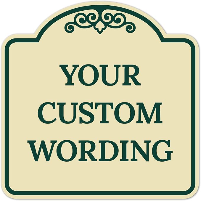 Custom Decorative Sign, Personalized Metal Sign for Business, Driveway, Home, Airbnb, Office Door Plaque, Ivory Sign, 18x18 Inches, ACM, Fade Resistant, Made in USA by Sigo Signs