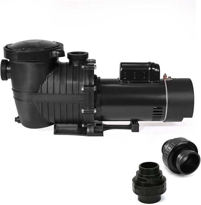 iMeshbean 1.5HP/2HP In Ground Swimming Pool Pump Motor with Strainer above In Ground 115-230v (2 HP (with NPT Connector))