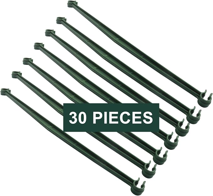 Jiozermi 30 Pcs Stake Arms for Tomato Cage, Plastic Tomato Cage Connectors 11.8" Expandable Trellis Connectors for Tomatoes Stakes Climbing Plants Vegetables Tomato Cage Attach 11mm Diameter