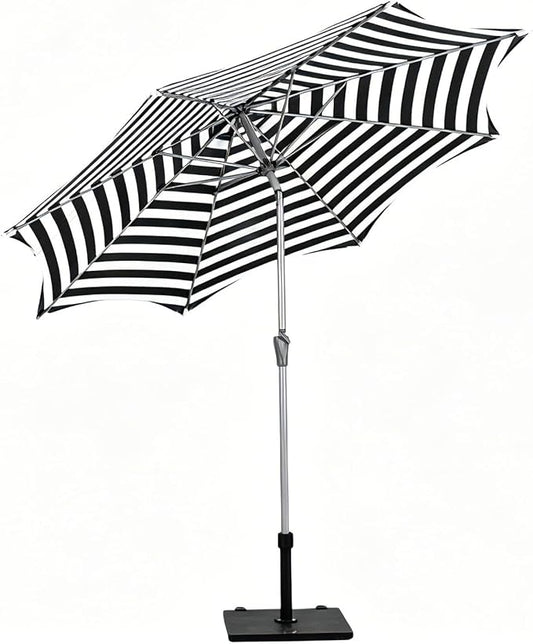 Tempera Patio Umbrellas Arc Edge Outdoor Table Market Umbrellas with Crank & Pust Button Tilt|Auto-Tilt, 8 Steel Ribs, High Color-Fastness Canopy