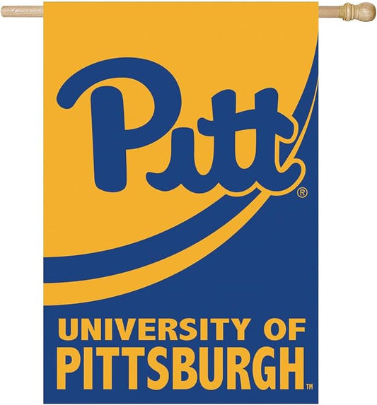 Team Sports America NCAA University of Pittsburgh House Flag, 28 x 44, Double Sided Garden Flags for Outside, Outdoor College Flags & Banners for Gardens Patio, Indoor Wall Decor Flag for Room