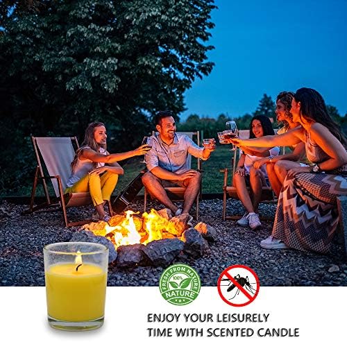 Small Citronella Candles Outdoor and Indoor Soy Wax Votive Candles for Party Dinner and Camping - 12 Hours Burn Time, Set of 12 - Image 7