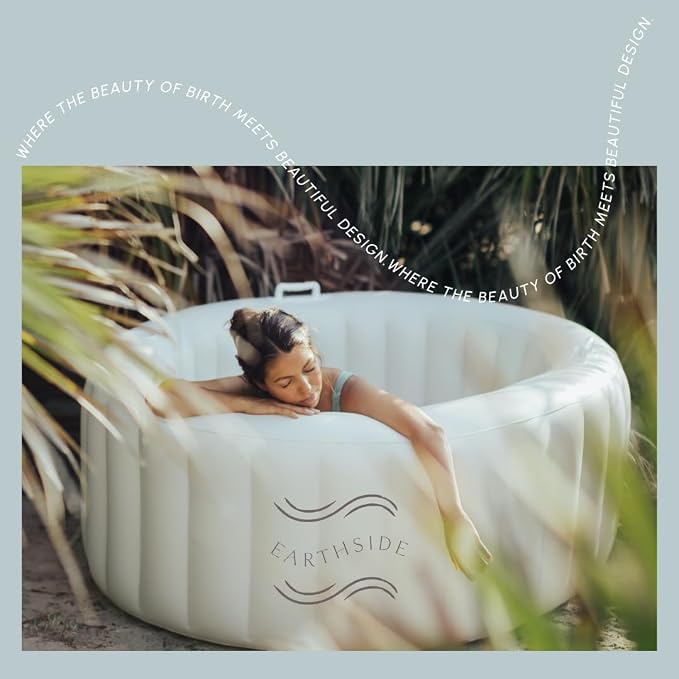 Earthside Birth Pool Comfort for Home Water Birth Kit | Doula & Midwife Approved in Marshmallow White I Portable and Easy to Set up with a Capacity for 127 Gallons