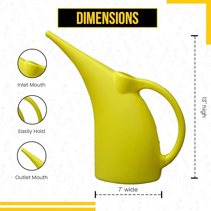 KP KOOL PRODUCTS Watering Can 1/2 Gallon - Small Watering Can for Indoor Plants - Outdoor Watering Can - Yellow Plant Waterer - Plastic Watering Can for Garden - 1 Pack