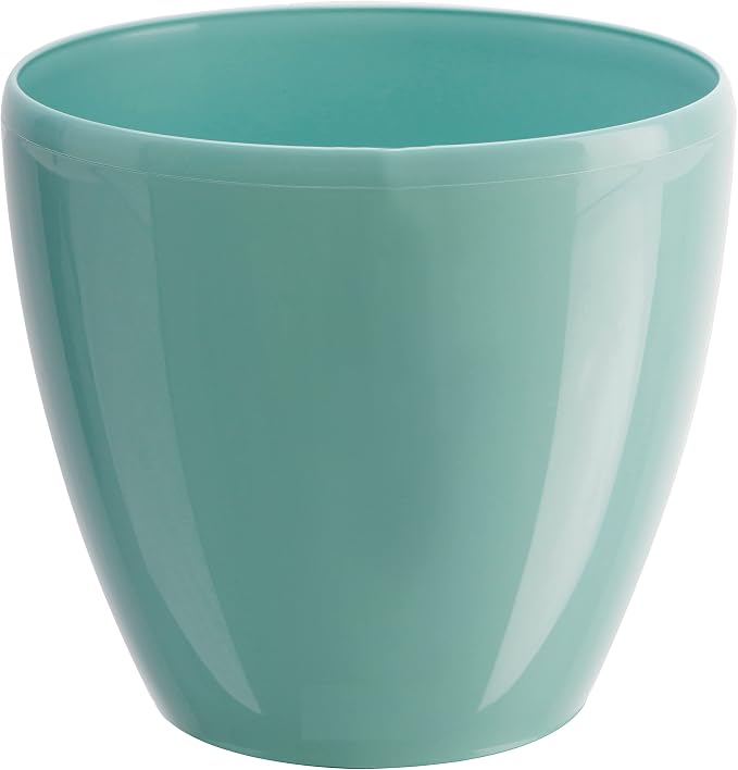 DECOPOTS - 3 Pack Self Watering Planter - Indoor/Outdoor Decorative Flower Pot with Drainage Cartridge and Water Level Indicator (6.7", Jade)