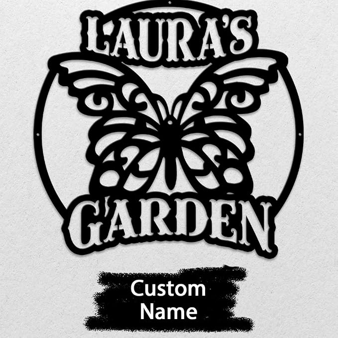 MeMate Personalized Metal Garden Signs - Custom Outdoor Decor, Rustic Plaque for Mom, Grandma, She Shed