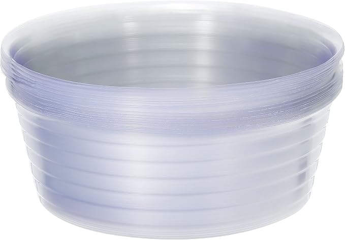 MECCANIXITY Plant Pot Saucer 10 Inch Plastic Round Flower Drip Tray for Indoor Outdoor, Clear Pack of 20