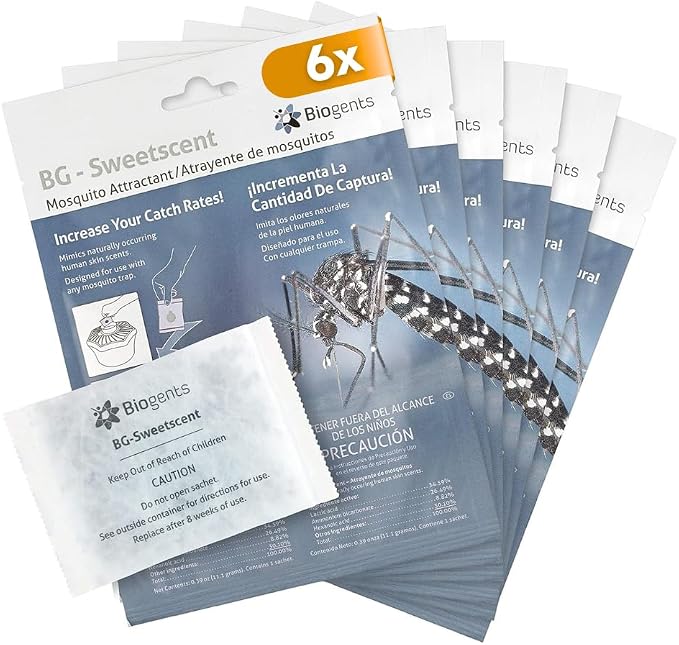 Biogents Sweetscent • Mosquito Attractant • Mosquito Lure • Mosquito Magnet • Compatible with All Mosquito Traps - Year Round Protection - Set of 6