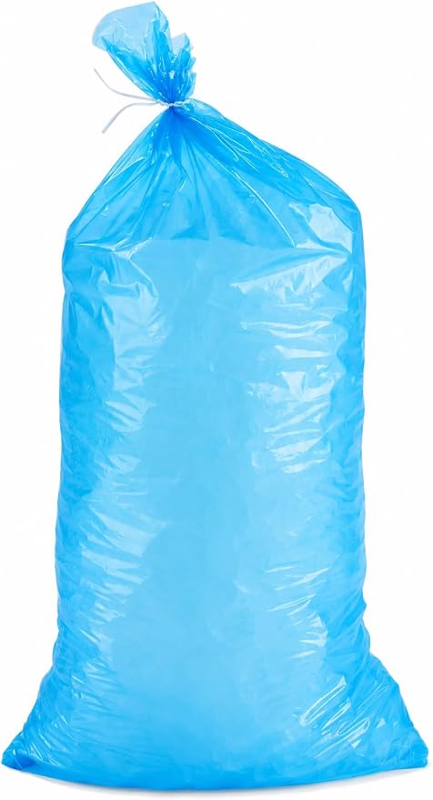 Ice Bag Blue 20 lb 14" x 27" 250 Count | Twist Ties Included | Heavy Duty Storage Bags | Retail Sales, Parties, Camping & Food Cooling | LDPE Plastic Bags | Bits N Things