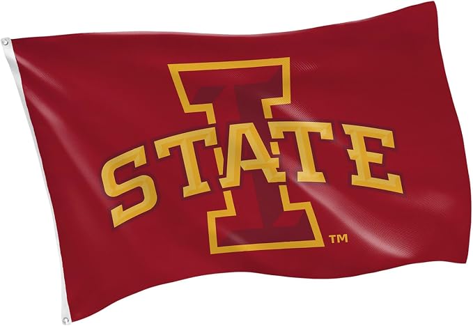 NCAA Iowa State University Flag with Grommets, 3'x5' ISU Cyclones Outdoor College Flags & Banners for Garden Patio Indoor Wall Décor