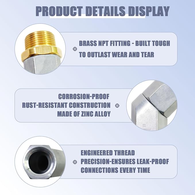2PCS 1" NPT 360 degree Fuel Transfer Hose Swivel Connector -Multi-Plane Fuel Nozzle Swivel for Fuel Transfer Pumps & Nozzles, Reduces Hose Kinking,Universal Fit for Fuel Handling Systems
