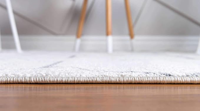 Unique Loom Trellis Frieze Collection Area Rug - Geometric (7' 10" x 10' Oval, Ivory/ Gray)
