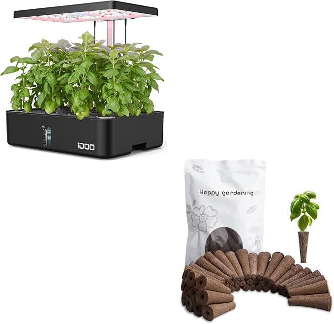 iDOO Hydroponics Growing System Kit with 60pcs Sponges