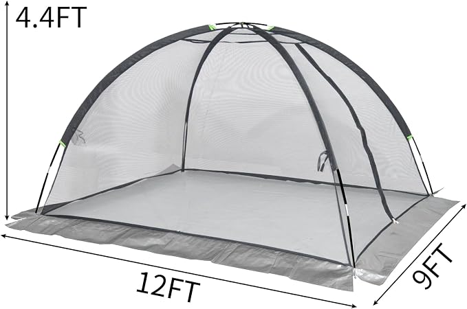 Pond Cover Net - Heavy Duty Nylon Dome Mesh with Zippers - 12x9FT Protector for Garden Pond Koi Fish and Plants - Birds & Leaves Animals Barrier
