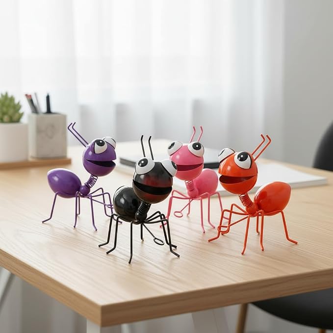 Cruis Cuka Metal Yard Art Garden Decor for Outside Cute Ants Yard Decorations Outdoor Lawn Ornaments Backyard Gifts for Mom - Set of 4