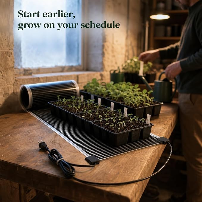 Seedling Heat Mat 11" x 120" - Extra-Long Propagation Plant Heating Pad for Grow Benches, Germination, Seed Starting, Rooting Cuttings, Greenhouse and Indoor Gardening, Made in USA