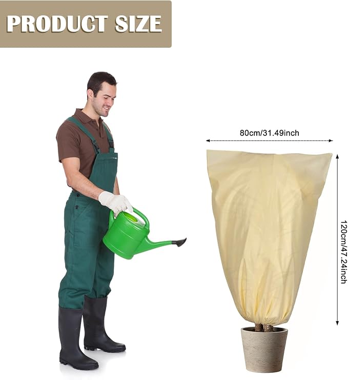 Plant Covers Freeze Protection, Winter Frost Cloths 2.8oz/yd² with Zipper and Drawstring, Garden Cover Protective Blankets for Outdoor Plants Fruit Palm Olive Trees (31in*47in 2pcs)