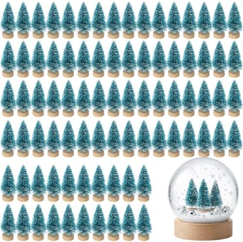 Sumind 144 Pcs Mini Bottle Brush Trees Small Christmas Trees, Light Green by Sumind