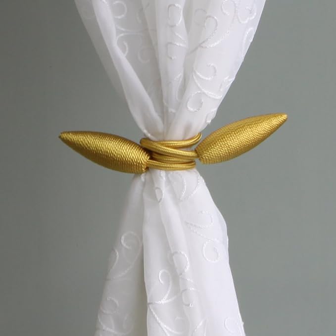 Valea Home 2-Pack Creative Curtain Tiebacks Random Modelling Curtain Holdbacks Eelicate Simple Type, Gold