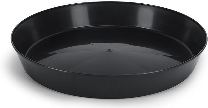 4 Inch (3 Inch Base), Black, Case of 100 Plant Saucer | Polypropylene, Heavy Duty Indoor/Outdoor, Drip Pan & Tray, Collects Excess Water, Made in USA