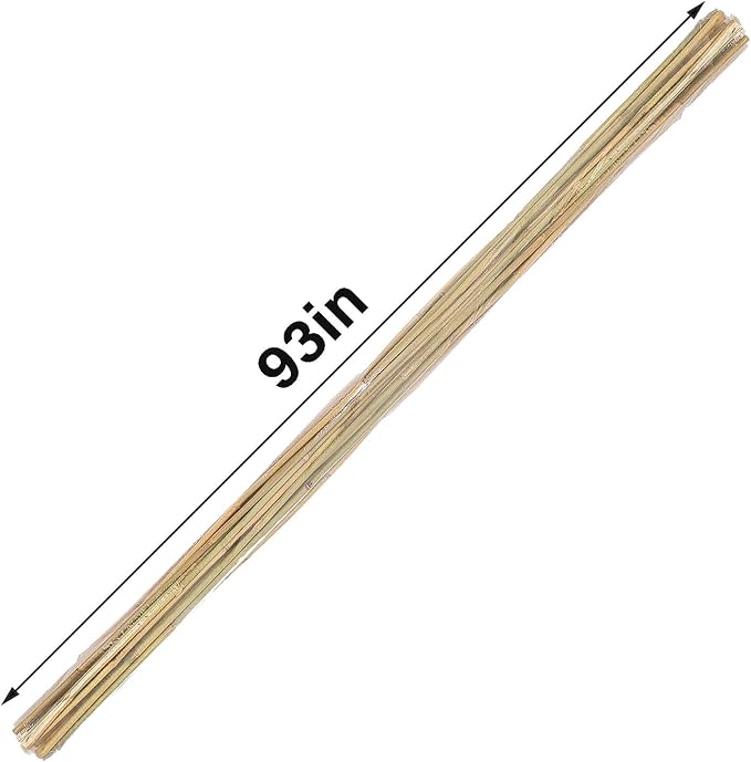 Natural Bamboo Plant Stake (Approx 8ft 10pcs 1") Sturdy Bamboo Poles, Durable Plant Bamboo Stake, Garden Climbing Plant Bracket.