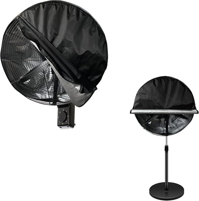 Bitubi Wall Mount Fan Cover,Waterproof Outdoor Fan Covers,Compatible for 30 Inch Industrial Fan and Pedestal Fan,Heavy Duty 600D oxford Dustproof Fan Cover (Black)
