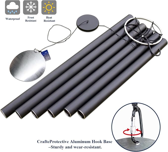ASTARIN 78 Inch Wind Chimes for Outside with 6 Tubes Tuned Relaxing Melody, Extra Large Wind Chimes Outdoor Deep Tone for Patio, Backyard, Garden, and Outdoor Decor,Black