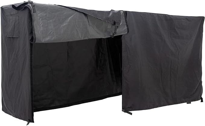 Firewood Log Rack Cover, Heavy Duty Waterproof Oxford Fabric, Outdoor Log Storage Rack Cover, 8ft Fire Wood Protection Cover for Wood Logs, Weatherproof UV Protection, Black