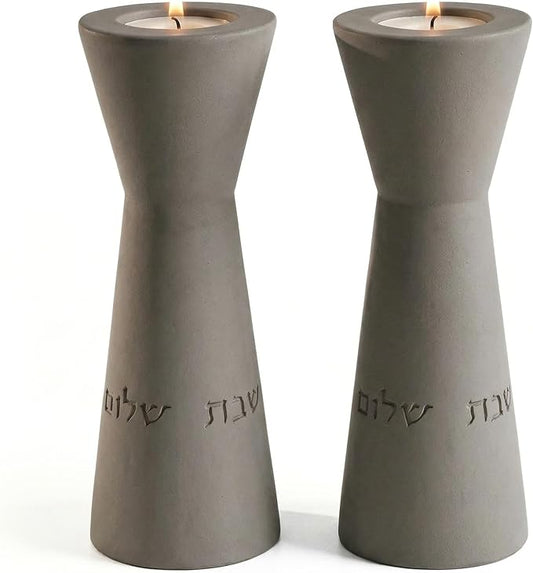 Aura Luxury Candle Holder Set – Modern Décor for Living Room & Dining Table - Gray