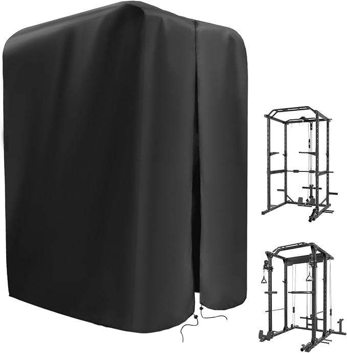 Gym Rack Cover with Waterproof Zipper for Squat Rack 47"-110"W | Waterproof Dustproof Heavy Duty Oxford Fabric,Gym Equipment Storage Cover for Workout Machine Outdoor Use