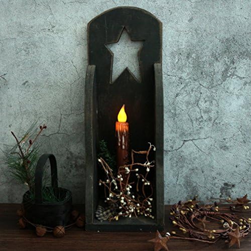 CVHOMEDECO. Real Wax Hand Dipped Battery Operated LED Timer Taper Candles Country Primitive Flameless Lights Décor, 6-3/4 Inch, Coffee, 2 PCS in a Package - Image 3