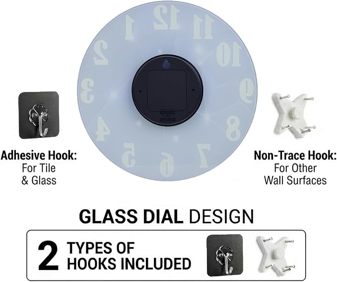 jomparis Outdoor Clocks Waterproof 12 Inch Galaxy Night Light Glass Wall Clock for Pool Patio Bathroom