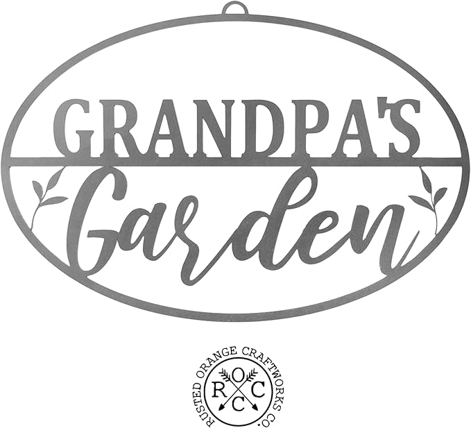 Garden Oval for Him (Grandpa's) -Yard Signs Decorative Outdoor -Garden gifts for men -Outdoor Plaque -Gifts for gardeners men -fathers day yard sign -Gardening Signs