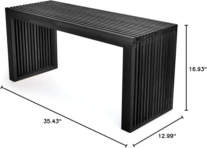 APRTAT Bamboo Dining Bench, 35 inch Farmhouse Decor Indoor Kitchen Table Bench, Entryway Shoe Rack Bench Solid Bamboo Benches for Living Room, Hallway, Bedroom, Bathroom