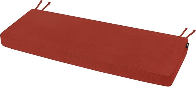 Favoyard Outdoor Bench Cushion 54 x 16 Inch Rainproof Patio Furniture Cushions 3-Year Color Fastness Garden Settee Porch Pads with Ties, Red